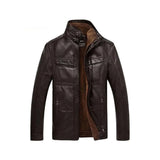 Beast Original Leather Jacket - 100% Genuine Leather with Stand-Up Collar and Shearling Lining