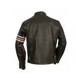 Vertical Striped Moto Jacket Fashion Wear Apparel