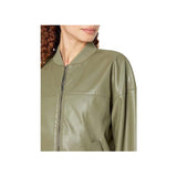 Nova Green Leather Bomber Jacket Fashion Wear Apparel