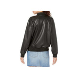 Nova Black Leather Bomber Jacket Fashion Wear Apparel