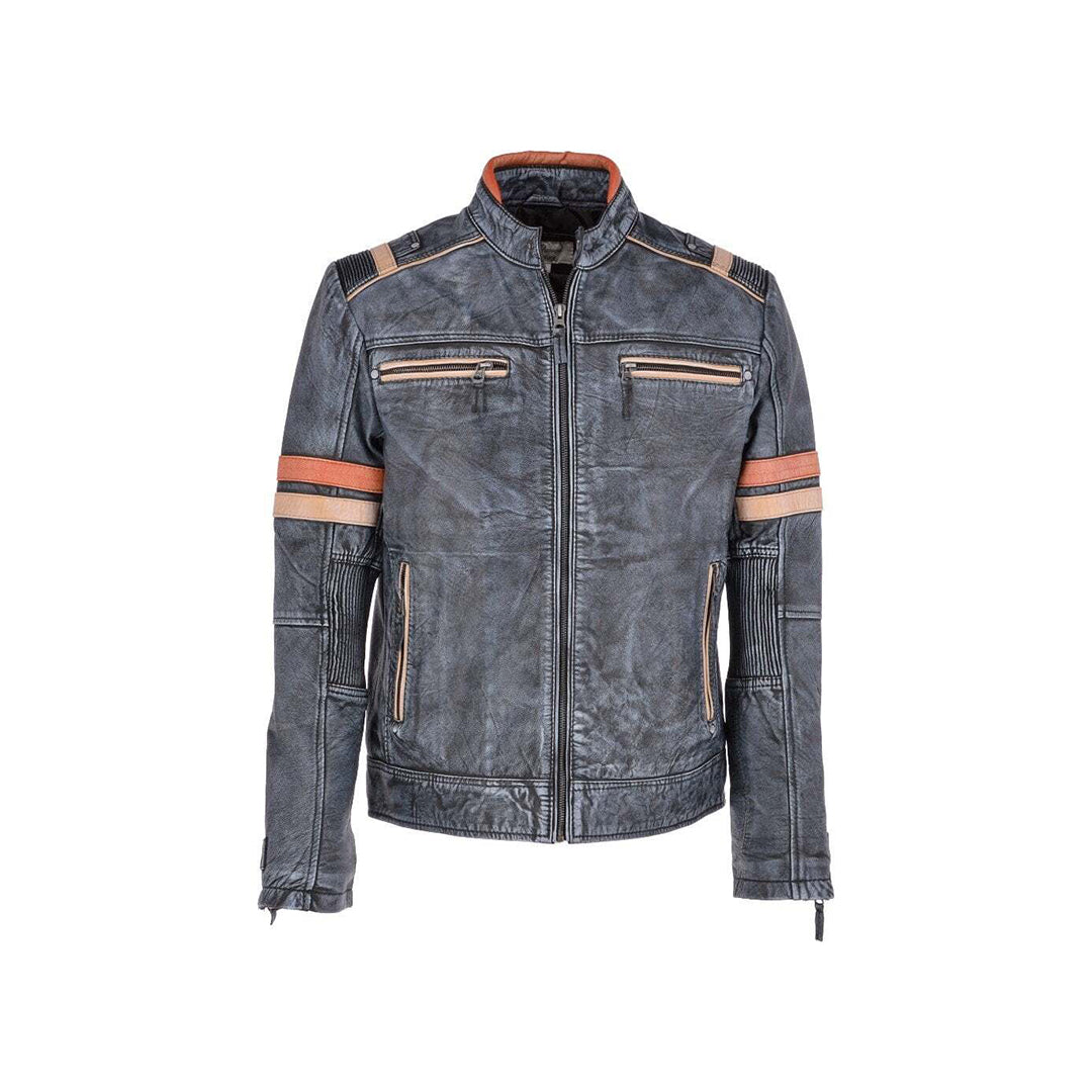 Asymmetrical Full Zip Leather Jacket Fashion Wear Apparel