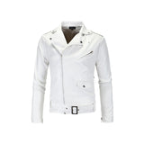Asymmetrical Slim Fit Leather Jacket Fashion Wear Apparel