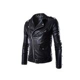 Asymmetrical Slim Fit Leather Jacket Fashion Wear Apparel
