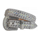 Silver Strap With Crystal Rhinestone Belt