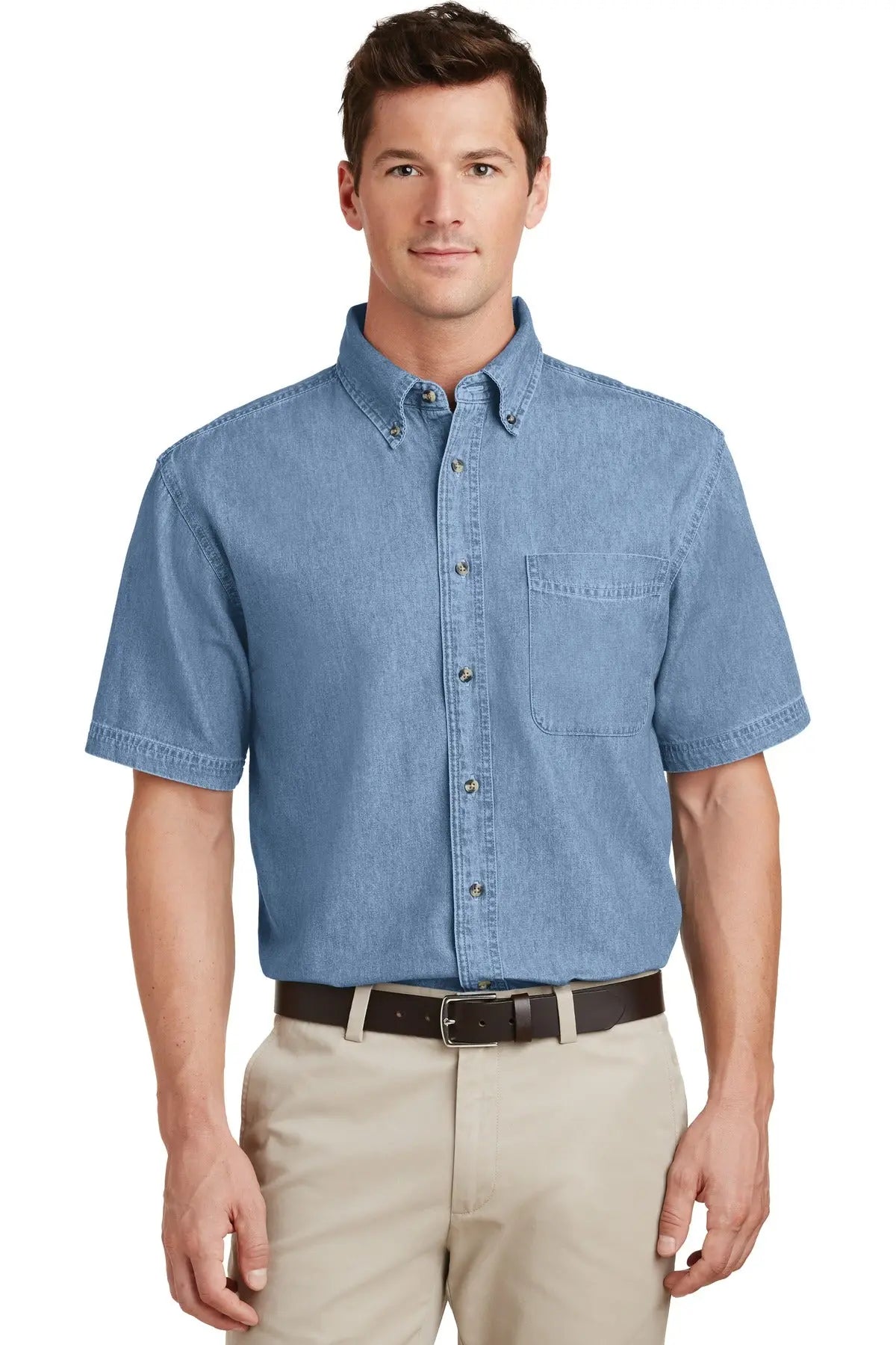 Port & Company SP11 Port & Company ® Short Sleeve Value Denim Shirt. SP11 Fashion Wear Apparel