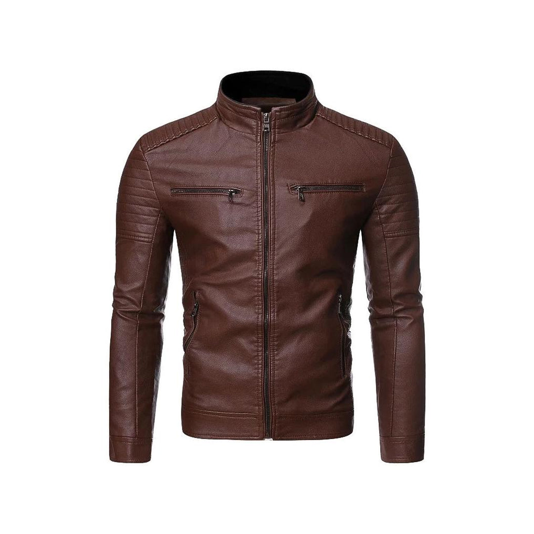 Biker Slim Fit Leather Jacket Fashion Wear Apparel