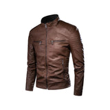 Biker Slim Fit Leather Jacket Fashion Wear Apparel