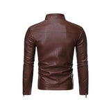 Biker Slim Fit Leather Jacket Fashion Wear Apparel