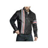 Vertical Striped Moto Jacket Fashion Wear Apparel