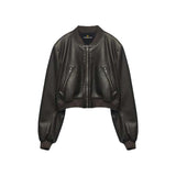 Echo Black Leather Bomber Jacket Fashion Wear Apparel