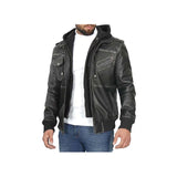 Guerrilla Black Hooded Bomber Jacket Fashion Wear Apparel