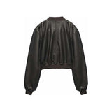 Echo Black Leather Bomber Jacket Fashion Wear Apparel