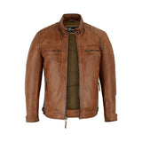 Cafe Racer Brown Jacket Fashion Wear Apparel