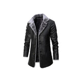 Men's Fur Collar Leather Coat Fashion Wear Apparel