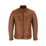 Cafe Racer Brown Jacket Fashion Wear Apparel