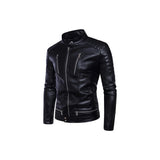 Classic Cross-Zip Leather Jacket Fashion Wear Apparel