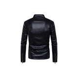 Classic Cross-Zip Leather Jacket Fashion Wear Apparel