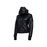 Nexus Black Leather Bomber Jacket Fashion Wear Apparel