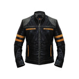 Asymmetrical Full Zip Leather Jacket Fashion Wear Apparel