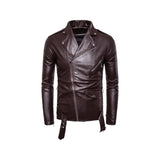 Asymmetrical Slim Fit Leather Jacket Fashion Wear Apparel