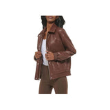 Posh Brown Leather Bomber Jacket Fashion Wear Apparel