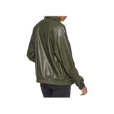 Posh Green Leather Bomber Jacket Fashion Wear Apparel