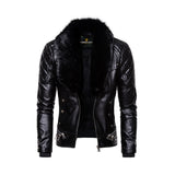 Removable Fur Collar Moto Jacket Fashion Wear Apparel