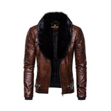 Removable Fur Collar Moto Jacket Fashion Wear Apparel