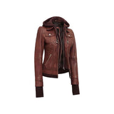 Mystique Brown Leather Bomber Jacket Fashion Wear Apparel