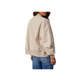 Ember Beige Leather Bomber Jacket Fashion Wear Apparel