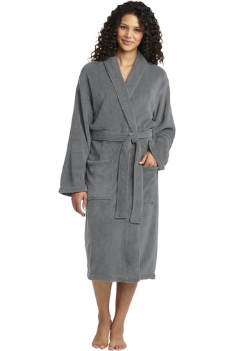 Port Authority R102 Plush Microfleece Shawl Collar Robe Fashion Wear Apparel