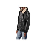 Blaze Black Leather Bomber Jacket Fashion Wear Apparel