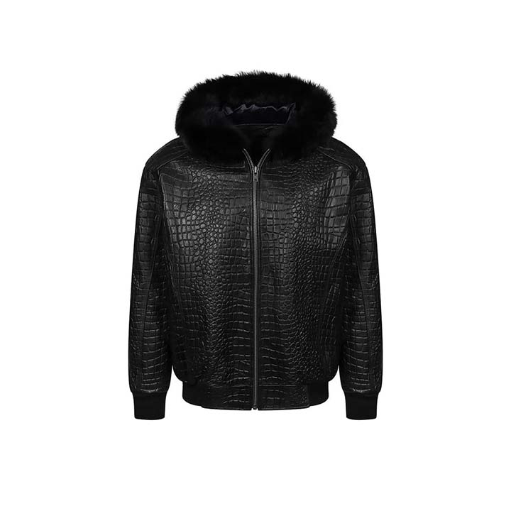 Croc Print Bomber Jacket Fashion Wear Apparel