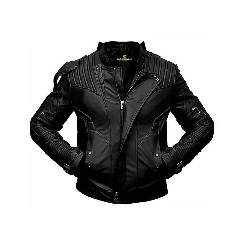 Belted Cuffs Moto Jacket Fashion Wear Apparel