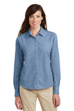 Port & Company LSP10 Womens Long Sleeve Value Denim Shirt Fashion Wear Apparel