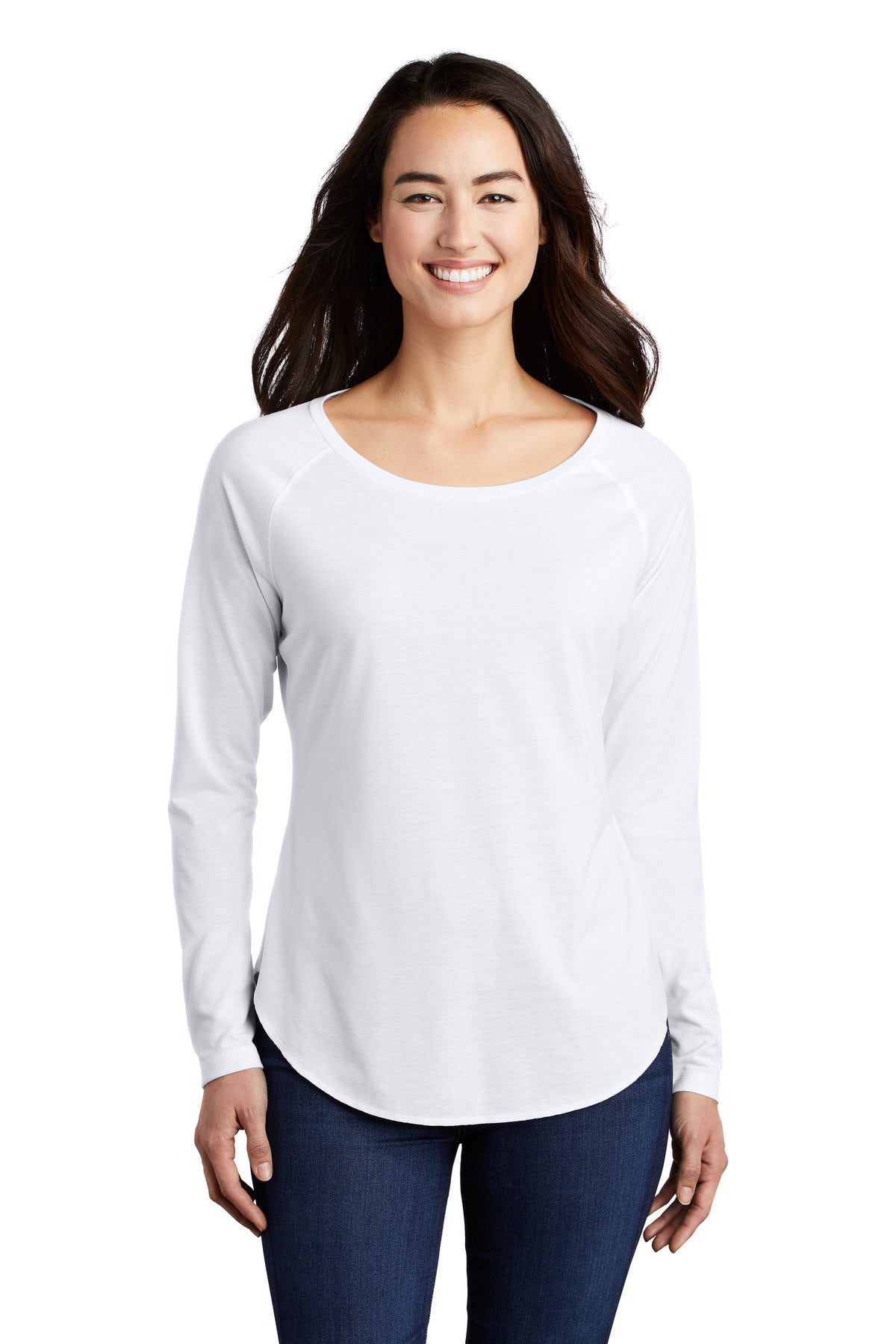 Sport Tek LST400LS Ladies PosiCharge Long Sleeve Tri Blend Wicking 
