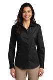 Port Authority LW100 Ladies Long Sleeve Carefree Poplin Shirt. Fashion Wear Apparel