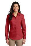 Port Authority LW100 Ladies Long Sleeve Carefree Poplin Shirt. Fashion Wear Apparel