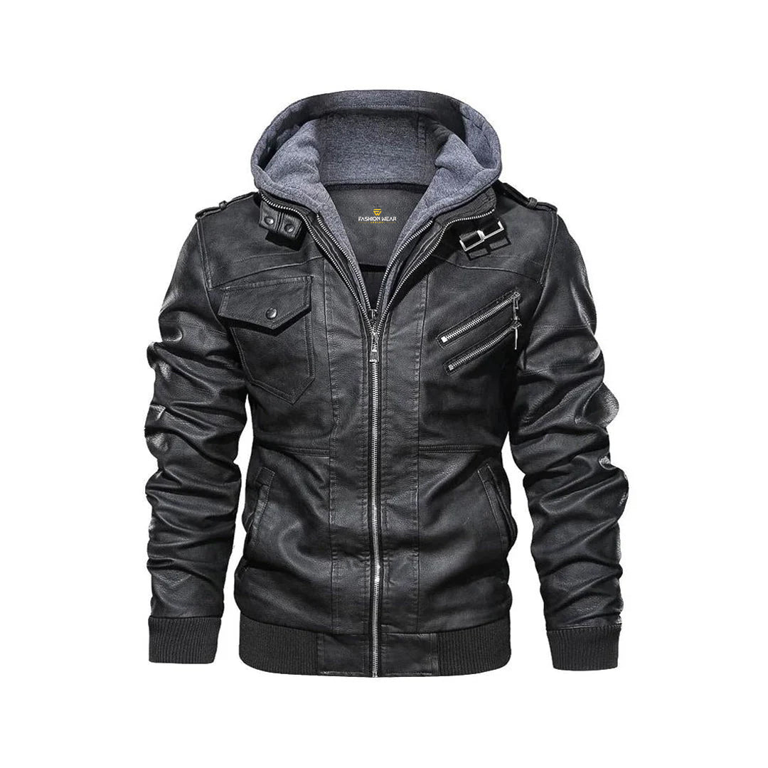 Black Salvador Leather Jacket Fashion Wear Apparel