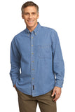 Port & Company Long Sleeve Value Denim Shirt SP10 Fashion Wear Apparel