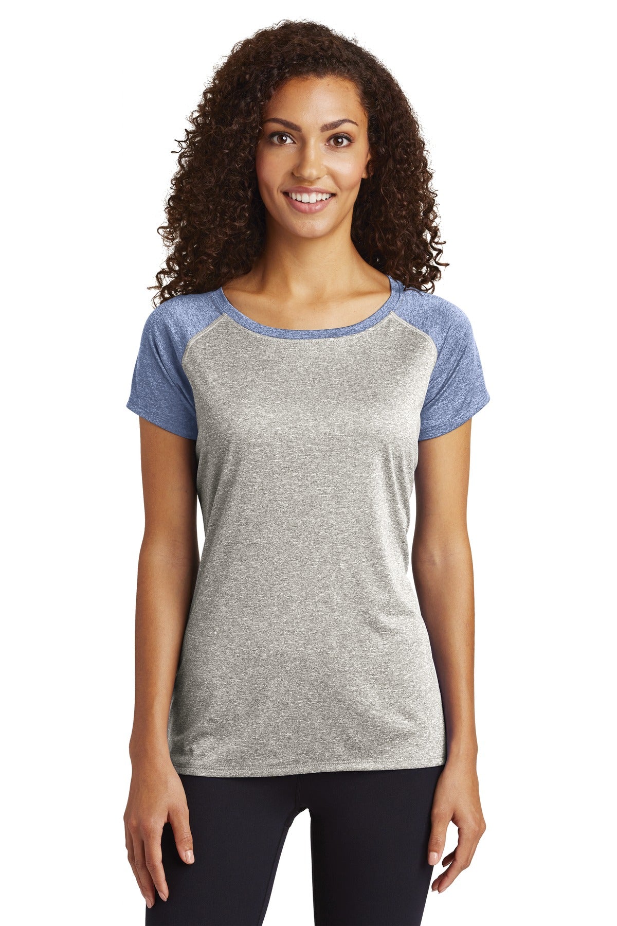 Sport Tek LST362 Ladies Heather On Heather Contender Scoop Neck