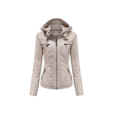 Women Winter Original Leather Biker Jacket Fashion Wear Apparel