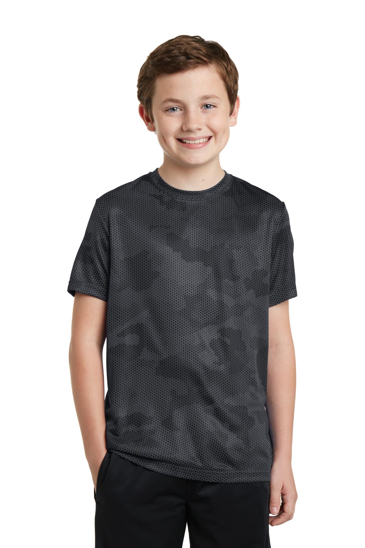 Sport-Tek YST370 Youth CamoHex Tee Fashion Wear Apparel