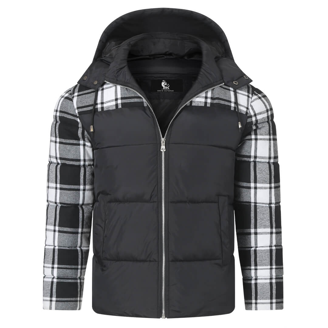 Plaid Puffer Jacket Fashion Wear Apparel